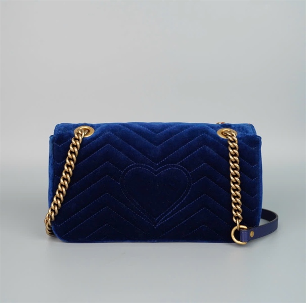 Túi GG marmont (520981) xanh đậm sz26 (BQ) KG+