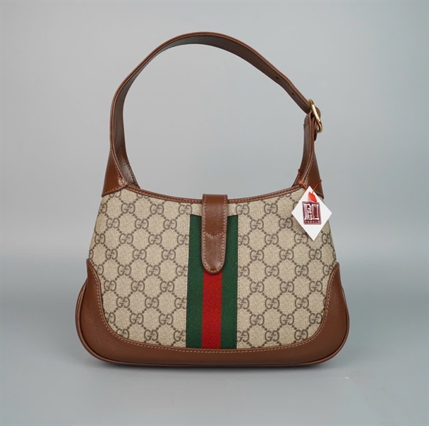 Túi GG Jackie xám nâu (520931) sz28 (BQ) KG+