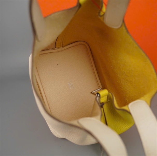 Túi Hermes màu vàng phối nude sz18 (BQ) KG+