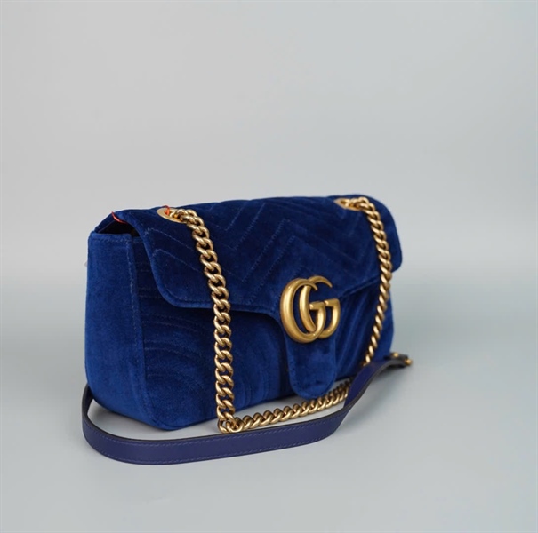 Túi GG marmont (520981) xanh đậm sz26 (BQ) KG+