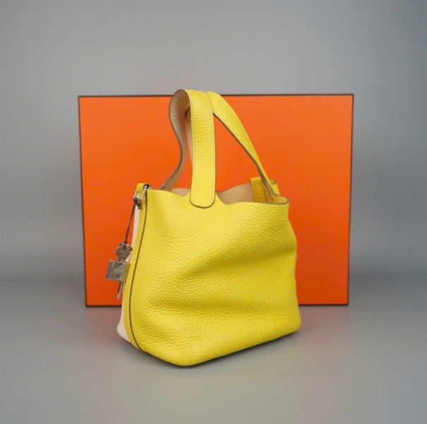 Túi Hermes màu vàng phối nude sz18 (BQ) KG+