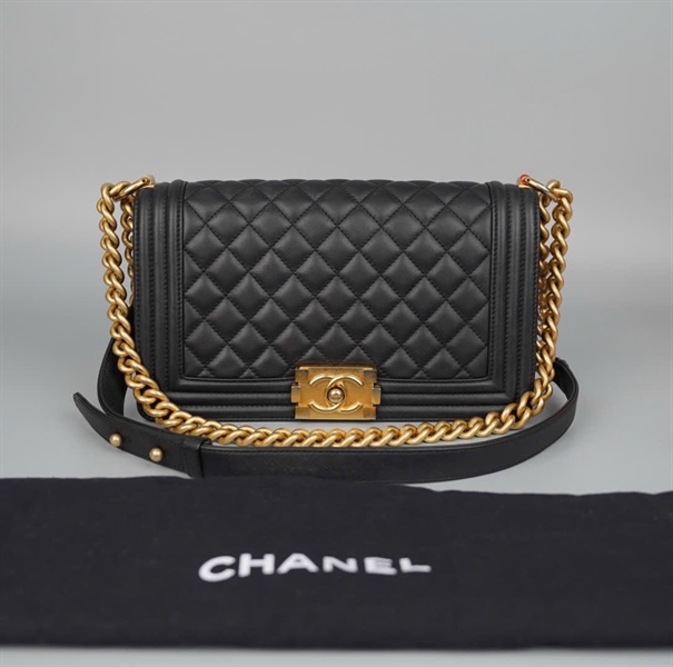 Túi Chanel Boy đen (T2H0U05) sz25 (BQ) KG+