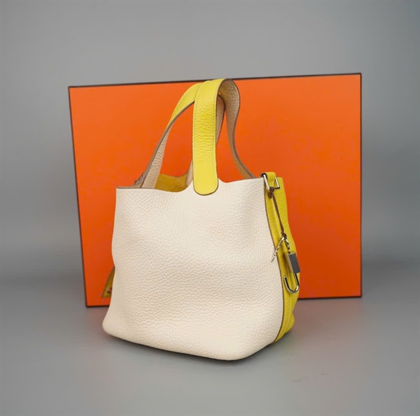 Túi Hermes màu vàng phối nude sz18 (BQ) KG+