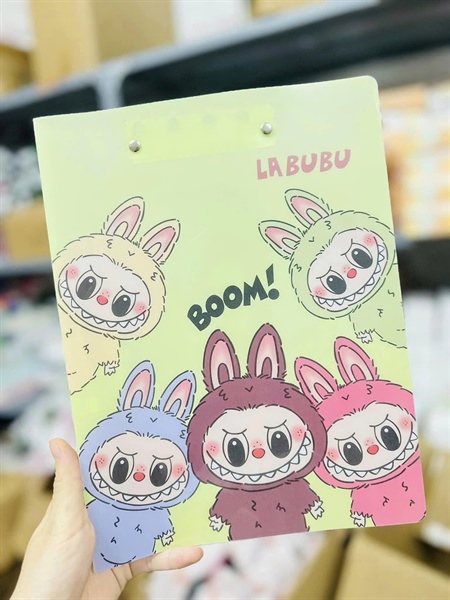 Kẹp trình ký gập đôi nhựa LABUBU