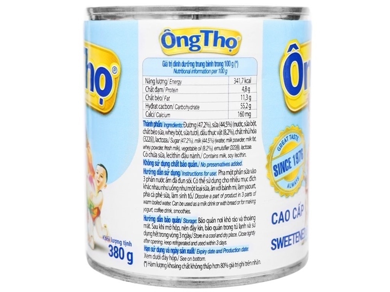 Lon sữa đặc Ông Thọ 380g