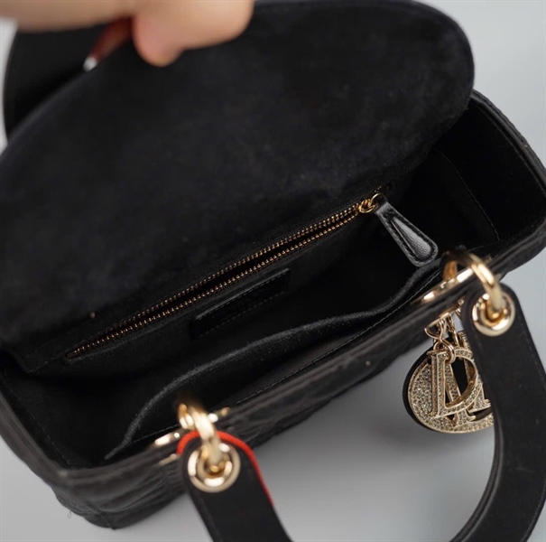 Túi Dior Lady màu đen (29-MA-0139) sz mini KG+