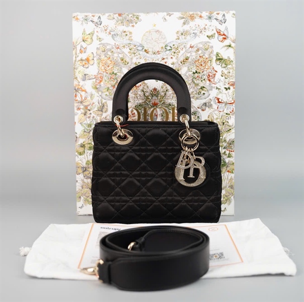 Túi Dior Lady màu đen (29-MA-0139) sz mini KG+