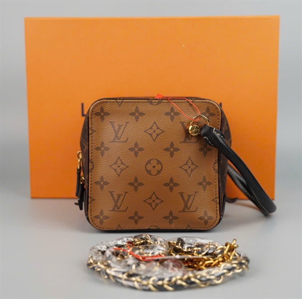 Túi LV ô vuông hoa nâu 2 strap (FL0188) sz14 (HC) +