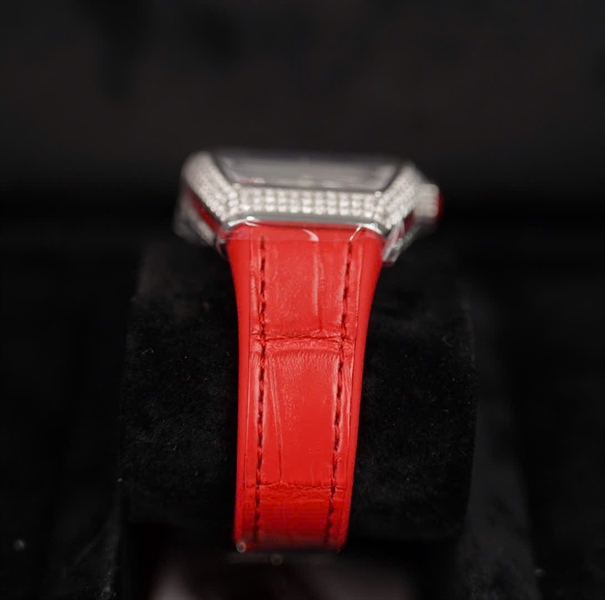 Đồng hồ Frank Muller mặt vuông trái tim dây đỏ (No1283) (HC) +