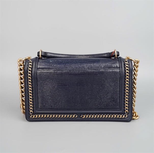 Túi Chanel Boy xanh đen da trăn (26571329) sz25 (HC) +