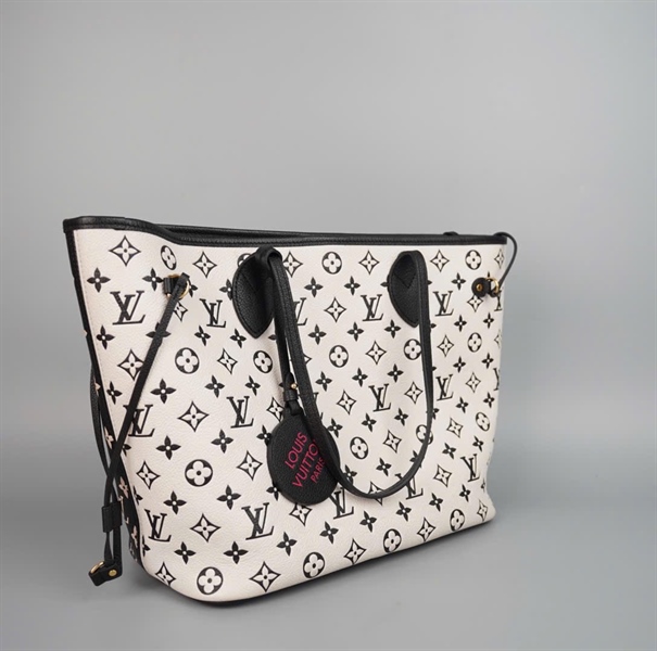 Túi Neverfull hai màu trắng đen kèm ví hồng sz32 (HC) +