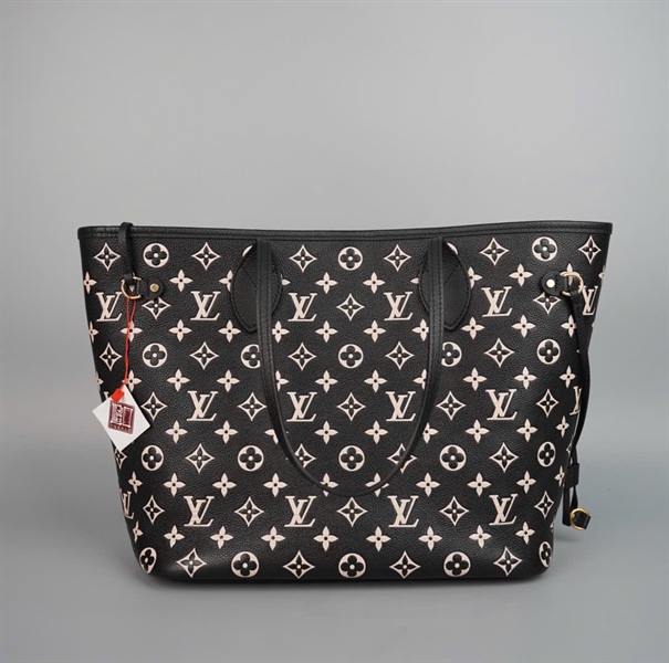 Túi Neverfull hai màu trắng đen kèm ví hồng sz32 (HC) +