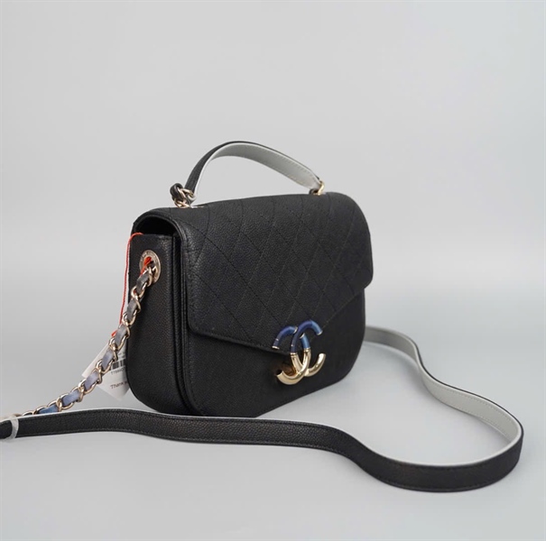 Túi Chanel đen logo quấn chỉ (25206890) sz19 (HC) +