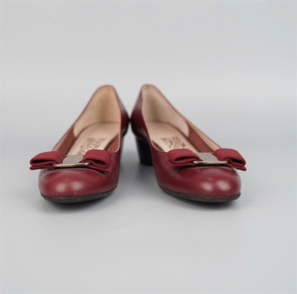 Giày Salvatore màu nâu đỏ sz7 cao 3p (NO)