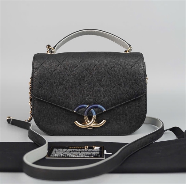 Túi Chanel đen logo quấn chỉ (25206890) sz19 (HC) +