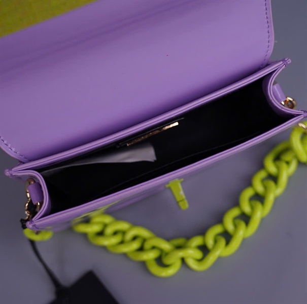 Túi Versace tím chữ xanh sz18 (PN) +