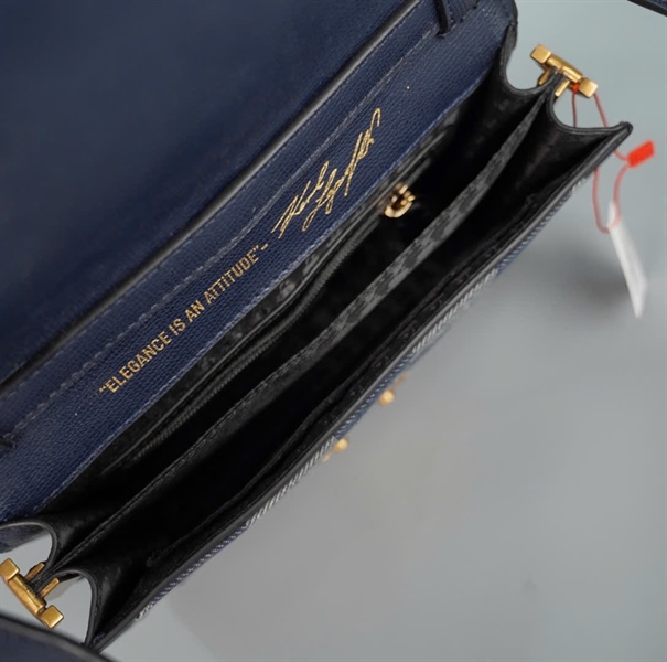 Túi Karl Lagerfeld ô vuông xanh xám sz18 (PN) +