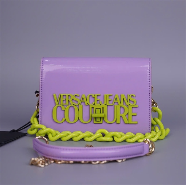 Túi Versace tím chữ xanh sz18 (PN) +