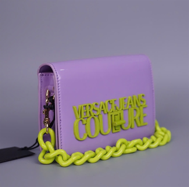 Túi Versace tím chữ xanh sz18 (PN) +