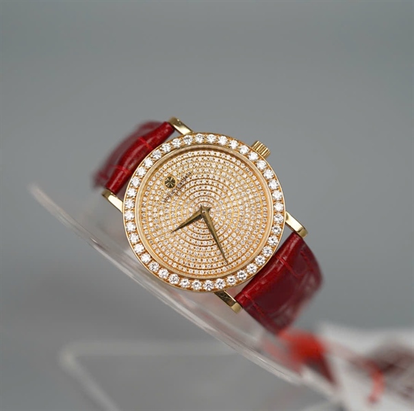 Đồng hồ Vacheron Constantin mặt tròn quai đỏ (629271) sz32 KG+