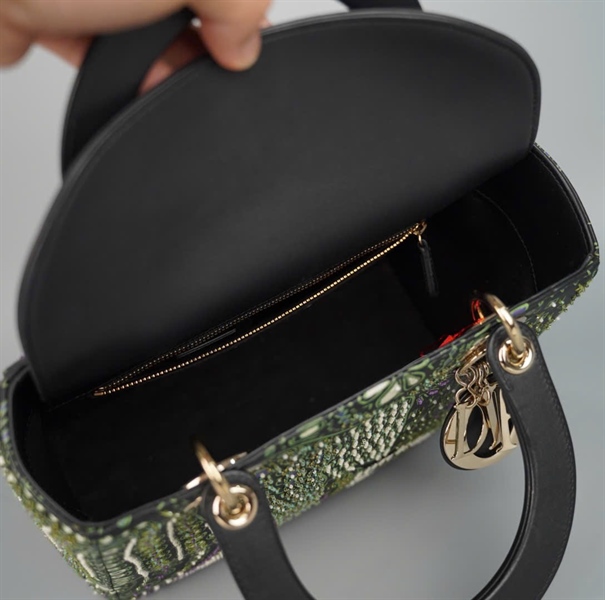 Túi Dior Lady xanh lá đính cườm (04-MA-1109) szM KG +