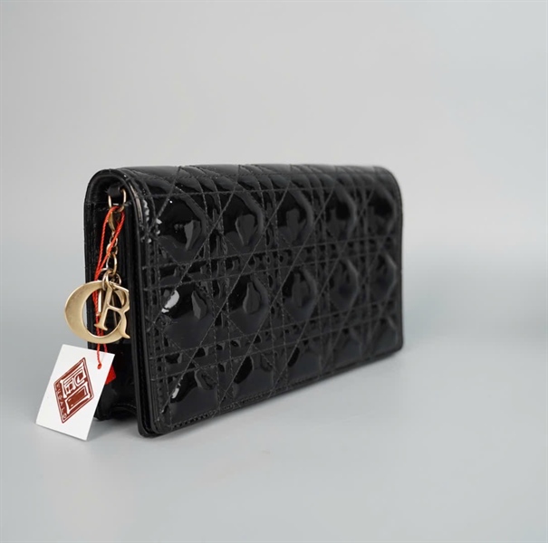 Túi Dior màu đen bóng (08-BO-0271) sz22 KG+