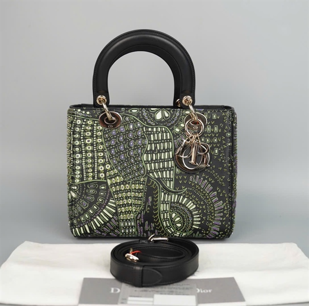 Túi Dior Lady xanh lá đính cườm (04-MA-1109) szM KG +