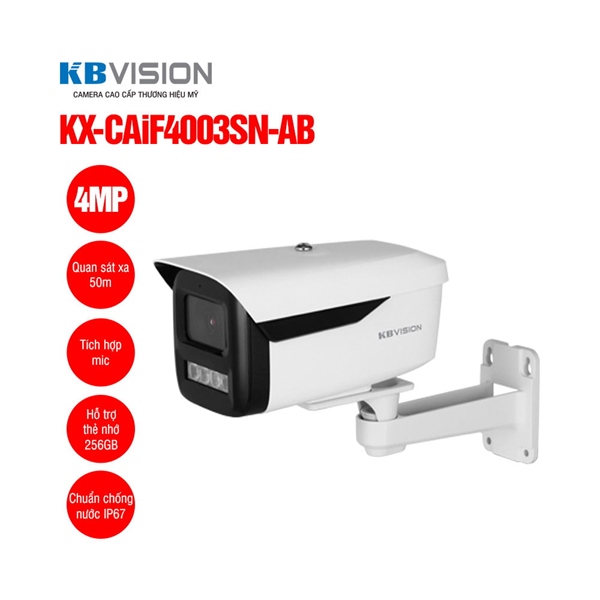 Camera IPC KBVision KX-CAiF4003SN-AB Full Color 4.0Mpx