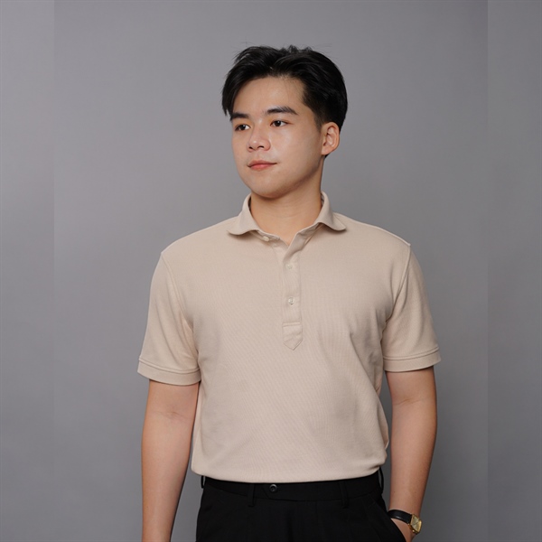 Áo Polo màu BEGIE Cổ Cutaway Classic Chính hãng Asemando