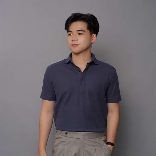 Áo Polo màu navy Cổ Cutaway Classic Chính hãng Asemando