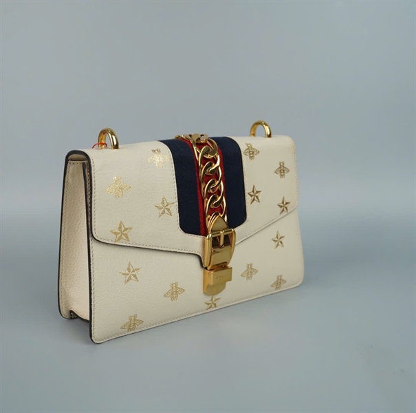 Túi GG Sylvie màu trắng kèm 2 strap (000926) sz24 (BMC) KG+