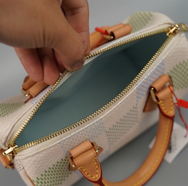 Túi LV Speedy nude phối xanh kèm ổ+ chìa sz20 (HC) +