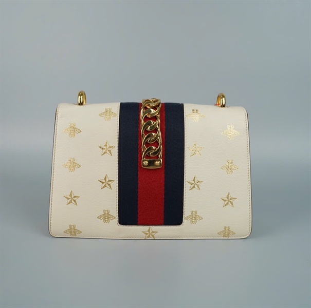 Túi GG Sylvie màu trắng kèm 2 strap (000926) sz24 (BMC) KG+