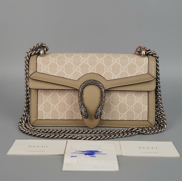 Túi GG Dionysus màu vàng viền xám (11558) sz24 KG+