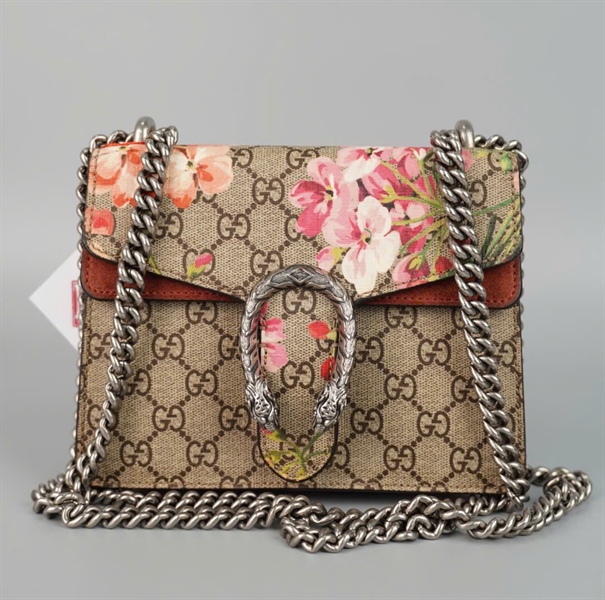 Túi GG Dionysus xám in hoa (421970467891) sz18 (BMC) KG+