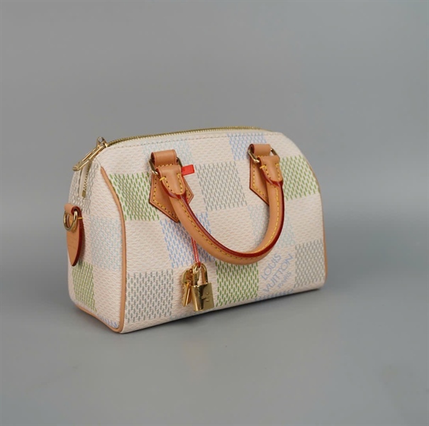 Túi LV Speedy nude phối xanh kèm ổ+ chìa sz20 (HC) +