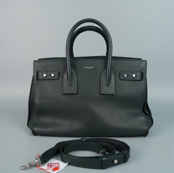 Túi YSL Handle xanh lá đậm kèm ví (GNR4649601218) sz34 (BMC) KG+