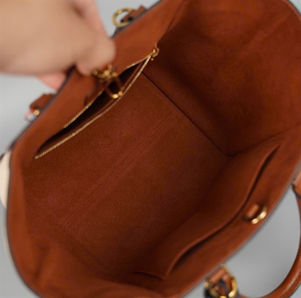 Túi LV Handle hoa nâu phối đỏ (SR0261) sz19 (BMC) KG+