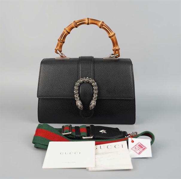 Túi GG Dionysus đen quai tre (204991) sz26 (BMC) KG+