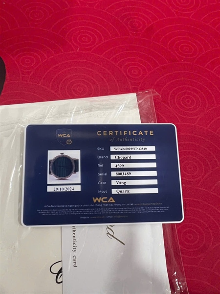 Đồng hồ Chopard mặt tròn dây xanh lá (8003489) sz34 có phiếu kiểm định (HC) +