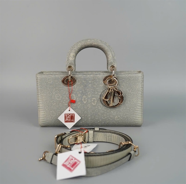 Túi Dior Joy xanh xám da trăn 2 strap (02-MA-0232) sz26 (HC) +