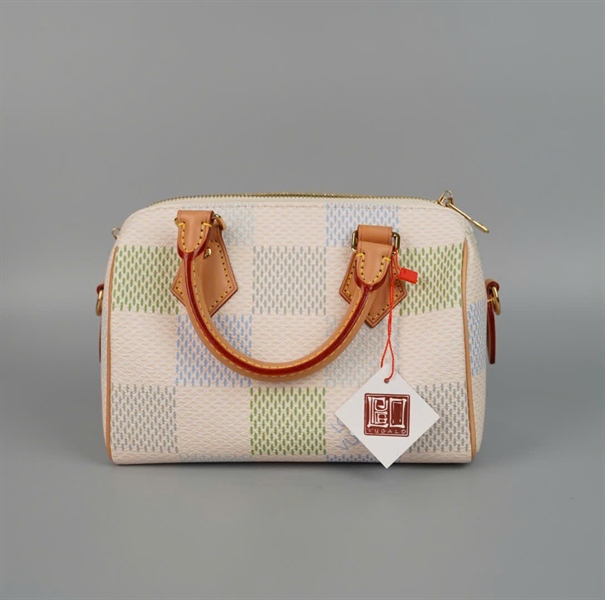 Túi LV Speedy nude phối xanh kèm ổ+ chìa sz20 (HC) +