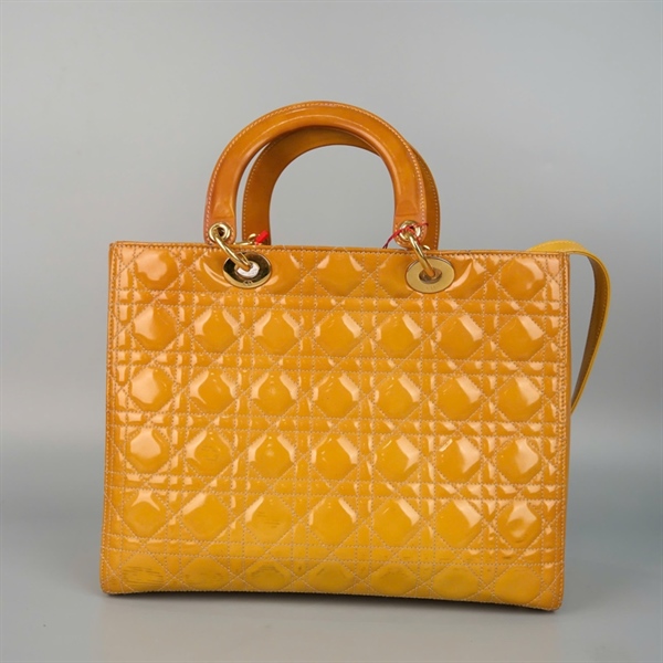 Túi Dior Lady vàng 05-MA-1018 sz32 KG+