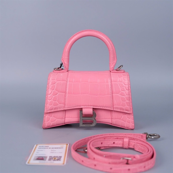 Túi Balenciaga Hourglass hồng ̣ (592833 . 5812 . Q . 493075) (PN)+