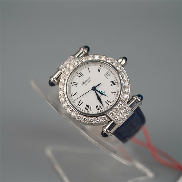 Đồng hồ Chopard mặt tròn quai xanh 355383 (HC) KG+