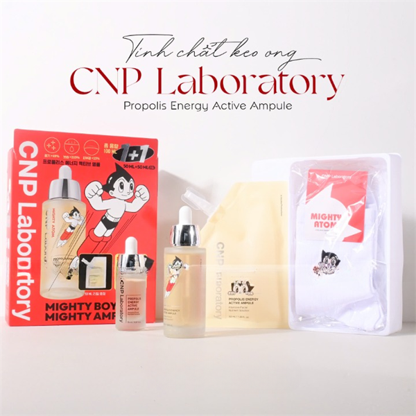 Set Tinh chất CNP Propolis energy active ampule x Mighty boy Mighty Ampule (50ml +50ml + vớ) (820k)