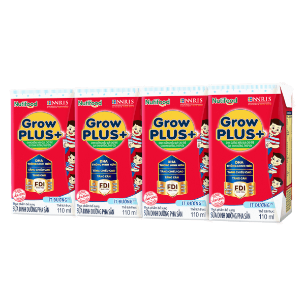 Sữa nước pha sẵn Nuti growPlus nguyên bản đỏ 110ml