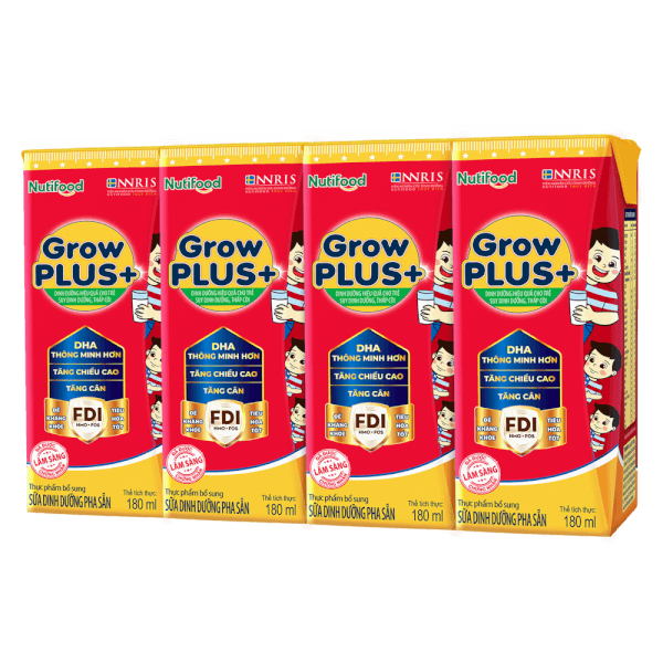 Sữa nước pha sẵn Nuti GrowPlus đỏ 180ml