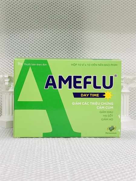 AMEFLU DAY TIME Paracetamol 500 Mg Guaifenesin200 Mg Phenylephrin 10 Mg Dextromethorphan 15Mg OPV Giảm đau hạ sốt ho sung huyết mũi