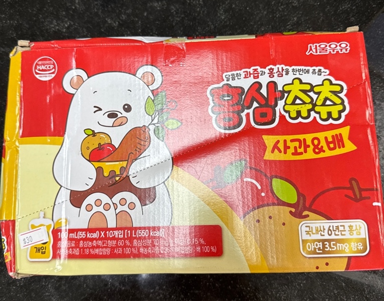 Hồng Sâm Chuchu vị Táo Lê Hàn Quốc (Gói Uống)